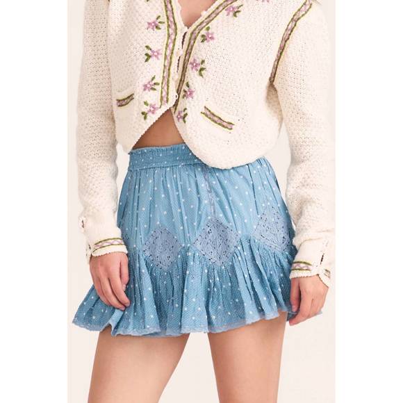 LoveShackFancy Abrielle Skirt - Heather Blue main image 1